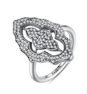 925 Sterling Silver Headband Ring Two Hearts and Valentine's Day Love Jewelry Ring - Main Stone Color: 18
