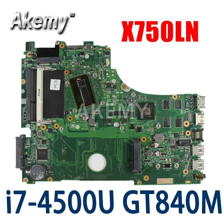 Материнская плата ERILLES X750LN для ASUS X750LB X750L Laotop материнская с процессором i7-4500U GT840M GPU
