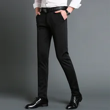 Мужские строгие брюки весна осень Мужские модельные Брюки прямые деловые офисные мужские деловые штаны Большие размеры классические мужские брюки