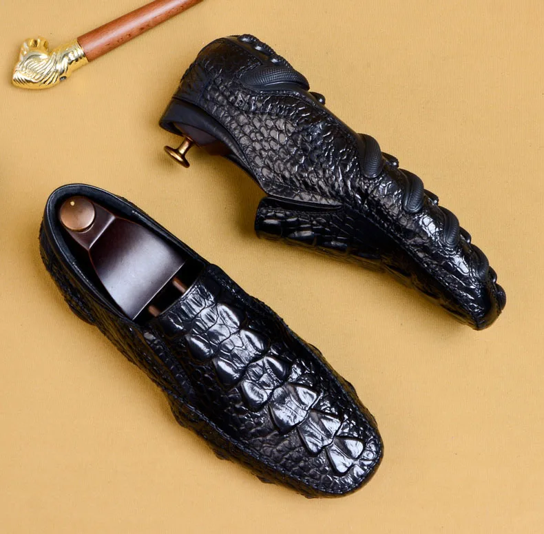 Новые мужские лоферы высокого качества Роскошные Модные Повседневные Удобные туфли из натуральной кожи под крокодиловую кожу под заказ