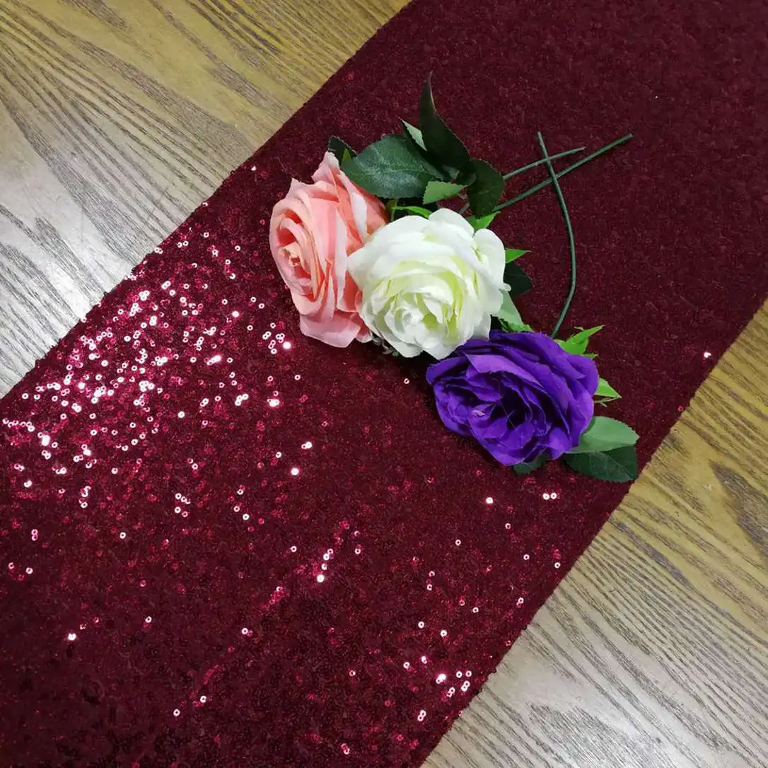 14x156 Inch-35x390cm Christmas Table Runner Long Sequin Table Runners for Party Decor-M1014