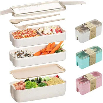 

Student Lunch Box Compartment Office Worker Double Heating Lunch Box Portable Environmental Student Lunch Box5
