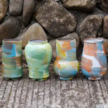 

Hand-painted Stoneware Simple and Colorful Old Pile Large Fleshy Flowerpot Extra Large Old Zhuang Creative Plant Meat Meat Pot