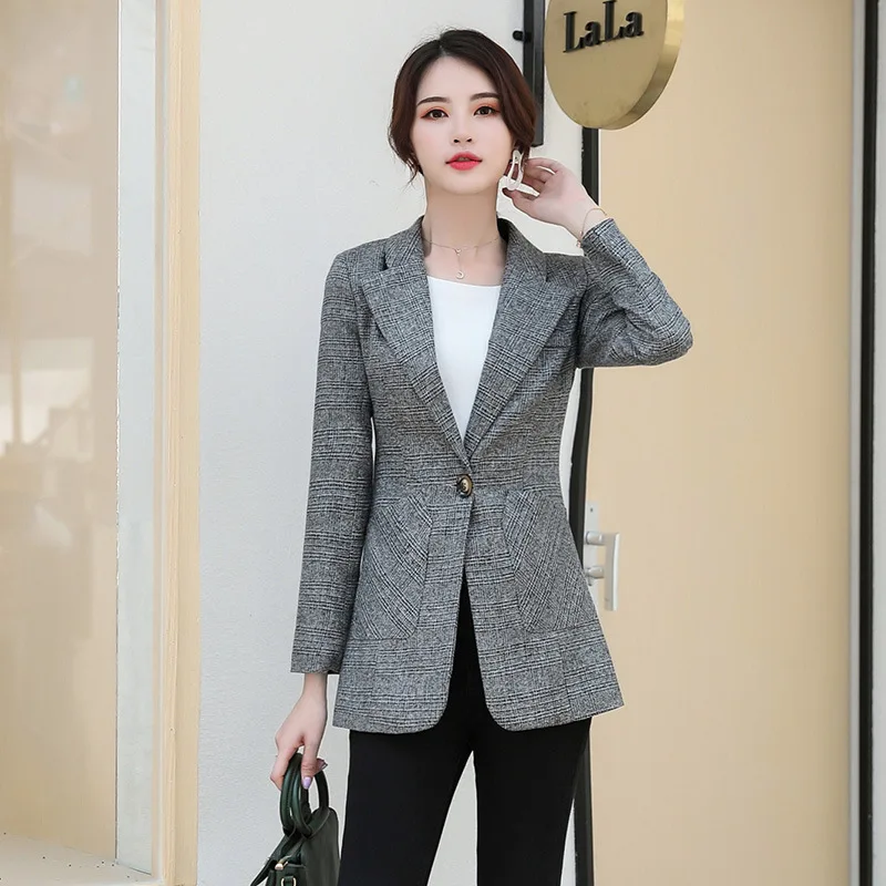 

Plaid Small Suit WOMEN'S Coat Short 2018 Autumn Clothing New Style Korean-style Long Sleeve Casual Blazer Yb1510