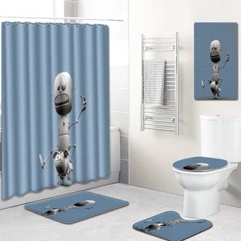 

New Bath Mat Shower Mat Shower Curtain Bathroom Absorbent Non-Slip Bath Mat Toilet Cover Mat Carpet