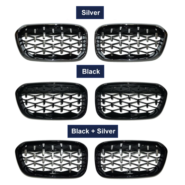 For BMW F20 F21 LCI 15-17 Grille Gloss Black Diamond Meteor Latest