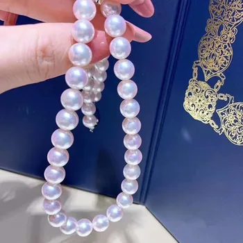 شراءشحن مجاني رائع 7-8 مللي متر الجولة اللؤلؤ الأبيض قلادة 18 بوصة
