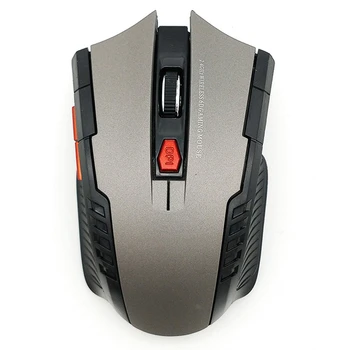 

2.4Ghz Wireless Mouse With Usb Receiver For Pc Gaming Optical Mouse Without Battery Gray Plastic