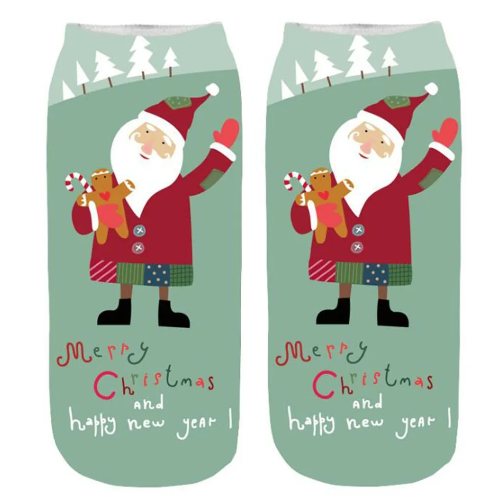 Повседневные носки для работы в деловом стиле с 3D рождественским рисунком, принт лося, средние спортивные носки - Цвет: C