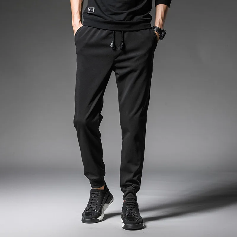 Алиэкспресс Лидер продаж мужская одежда партии осенние брюки винтового типа дизайн шнурок спортивные однотонные повседневные брюки K73