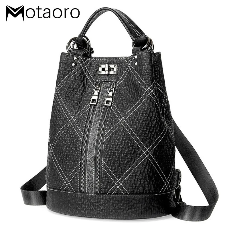 Women Soft Leather Black Backpack Genuine Leather Backpacks Girls Anti Theft Mochila Mujer Backbag Female Rucksack Mochilas 2020