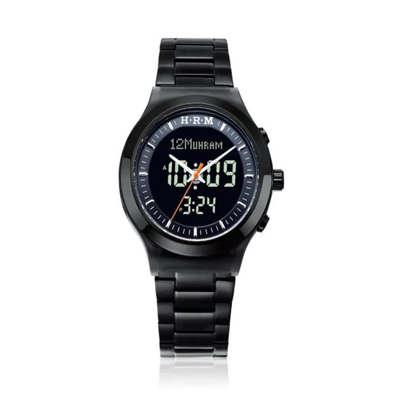 

Waterproof Muslim Stainless Steel Watch Prayer Week Worship Watch Ramadan Eid