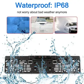 

Auto Parktronic EU License Plate Frame Infrared Reversing Camera HD Waterproof Car Rear View Backup Night Vision With 4 IR Light