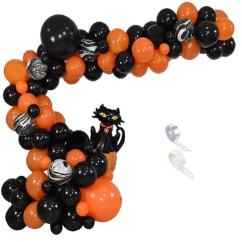 

HAPPY Halloween Party Decoration Set Foil Balloons Pumpkin Ghost Halloween Theme Balloon Black Orange Balloon