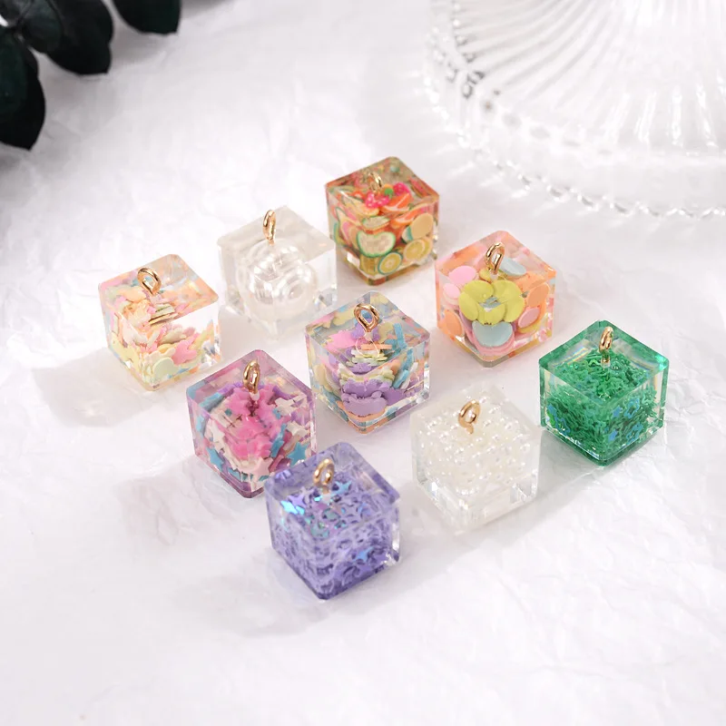 16mm 6pcs/pack Square Fruit Bear Star Pearl Resin Charms Pendant Plastic Charms for DIY Jewelry Making 16mm 6pcs/pack Square Fruit Bear Star Pearl Resin Charms Pendant Plastic Charms for DIY Jewelry Making