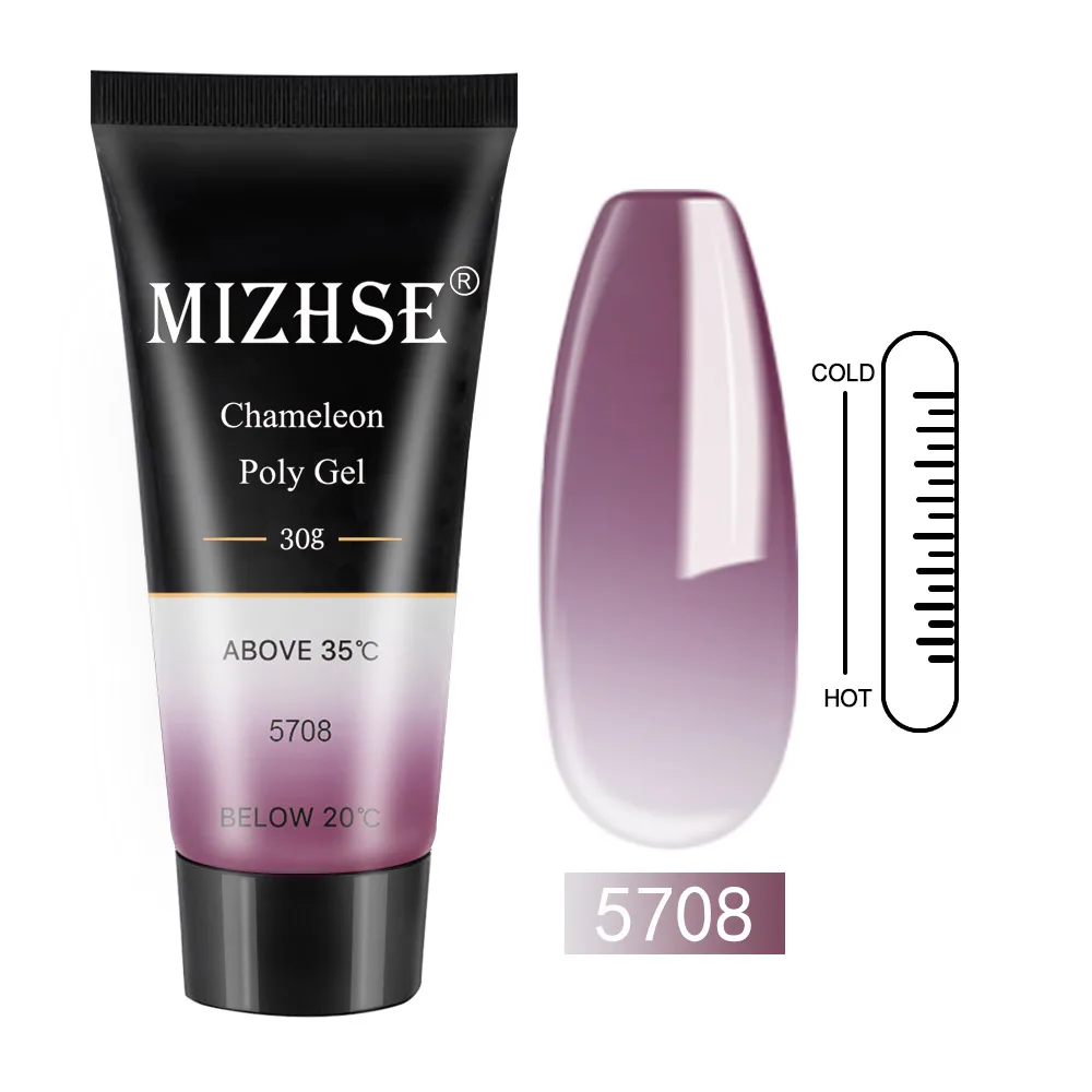 MIZHSE Thermal Poly UV Nail Gel Quick Extension Gel Varnish Clear Pink Jelly Polygel Crystal UV LED Building Gel Need Forms - Цвет: MS-WB5708