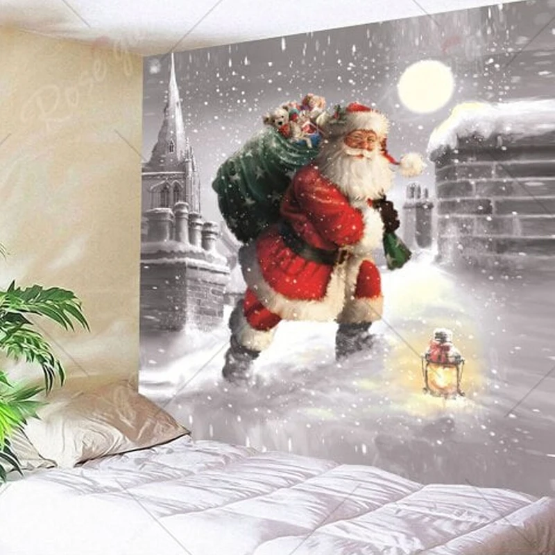 Рождественский домашний Декор Санта-Клаус горячий Рождественский арт домашний настенный гобелен настенный орнамент рождественское настенное украшение квадратный гобелен