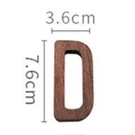 Black Walnut Wall English Alphabet Numbers Combination House Cafe Bar DIY Adhesive Wooden Decoration Letters Numbes D