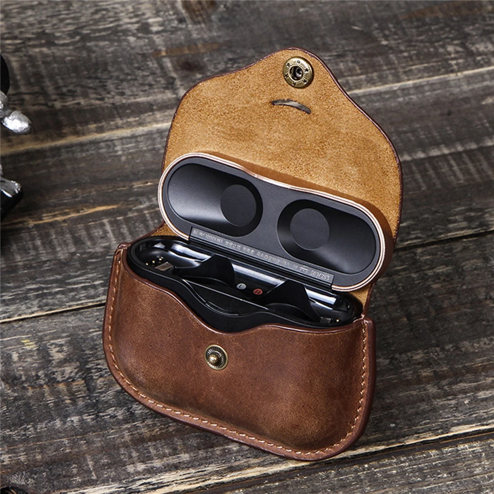 Leather Storage Case Earphone Cover for Sony WF 1000XM3 Bluetooth Headphone Shockproof Protective Case for Sony WF 1000XM3