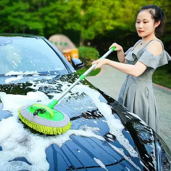 

Three-Section Adjustment Telescopic Car Wash Mop Special Brush For Chenille 0-180 Degree Telescopic Rotation Without Tiredness