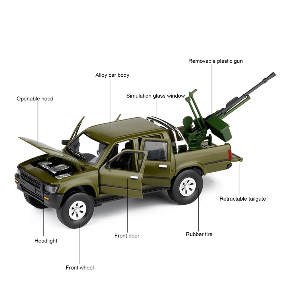 Hailax звуковой светильник для 1/32 военная модель автомобиля игрушечный пикап