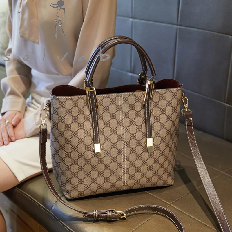 

2019 autumn and winter new European and American fashion shopping bag trend large capacity shoulder bag luxury tote bag