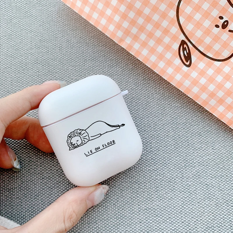Чехол с мультяшным милым ленивым котом для Apple Airpods1 2 беспроводной Bluetooth мягкий