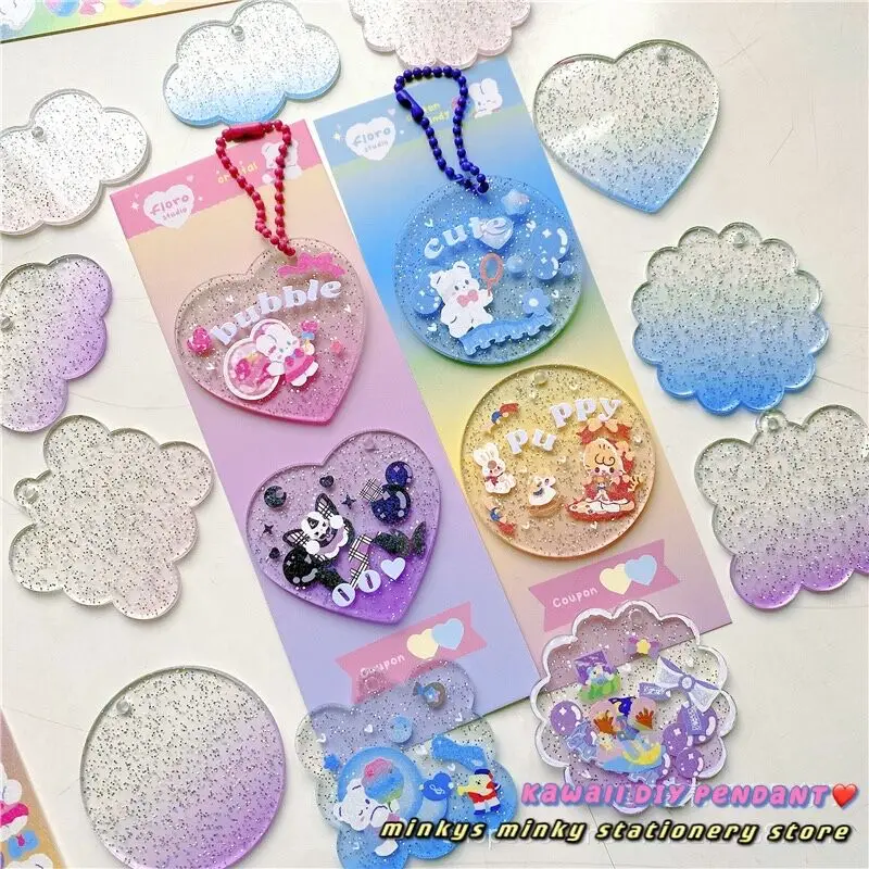 MINKYS 3 шт. Блестящий постепенный Цвет DIY собственный брелок для ключей Gucca