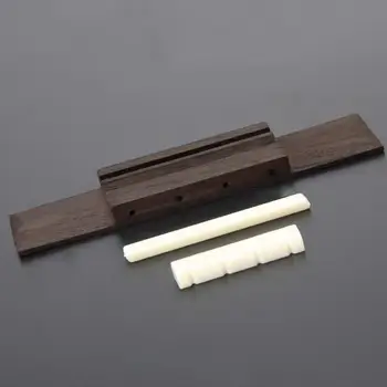 

Ivory ABS Nut and Saddle Slotted + 110mm Rosewood Bridge for Ukulele Parts Replaceable High Quality Musical Accessories