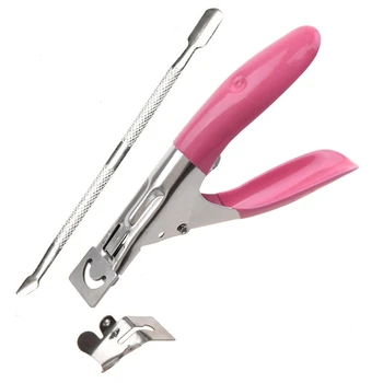 

1pcs Acrylic Uv Gel False Nail Tip Clipper Cutter & 1pcs Cuticle Pusher Nail Art Cuticle Trimmer ( Silver)