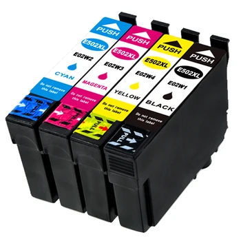 

4Pac (1B+1C+1M+1Y) E502XL T02W1 T02W2 T02W3 T02W4 Compatible Ink Cartridge for EPSON WorkForce XP-5100 5105 WF-2860DWF 2865DWF
