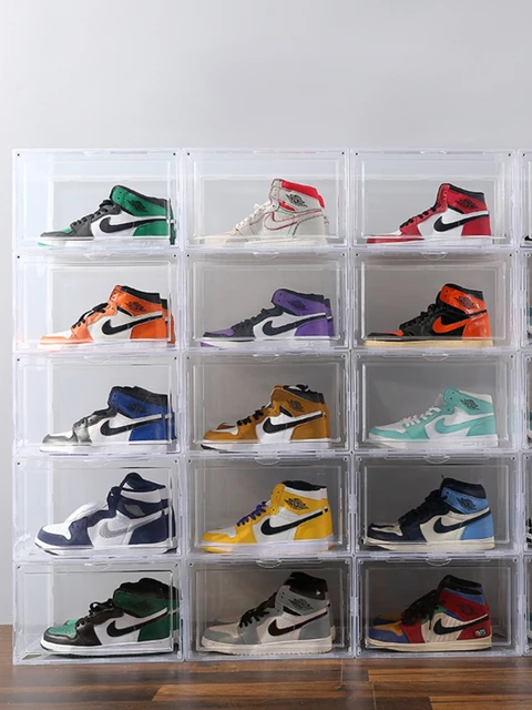 4/8/12Pcs Clear Shoe Storage Box Magnetic Sneaker Case Organizer for Air  Jordan