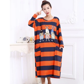 

Oversized Fat Sleepwear Women Nightgown Comfy Sleep Dress Soft Cotton Sleep Shirt Long Sleeve O-Neck Night Dress Sleep Lounge
