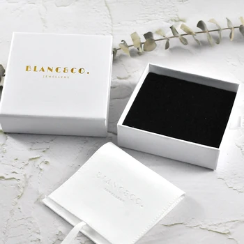 

200pieces logo customize luxury jewelry package set microfiber envelope jewelry pouch and drawer paper box with sponge insert