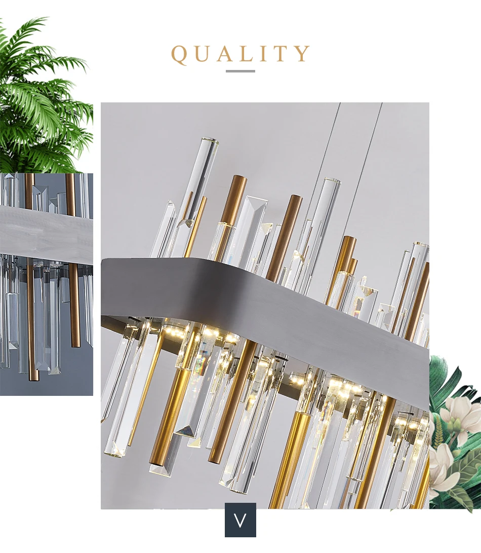 Gold/Black Rectangle Crystal Chandelier