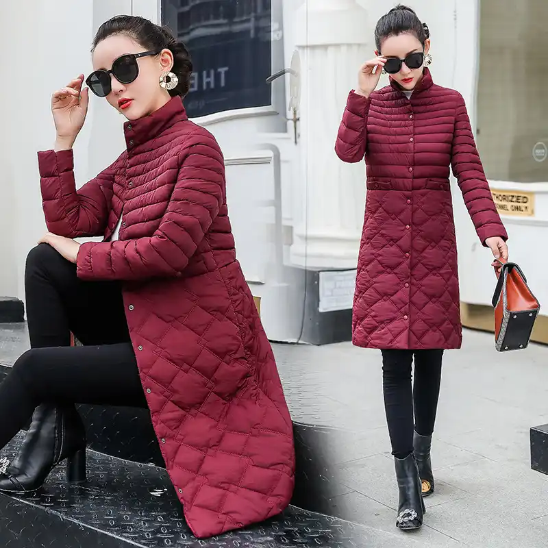 buttoned casual quilted coat