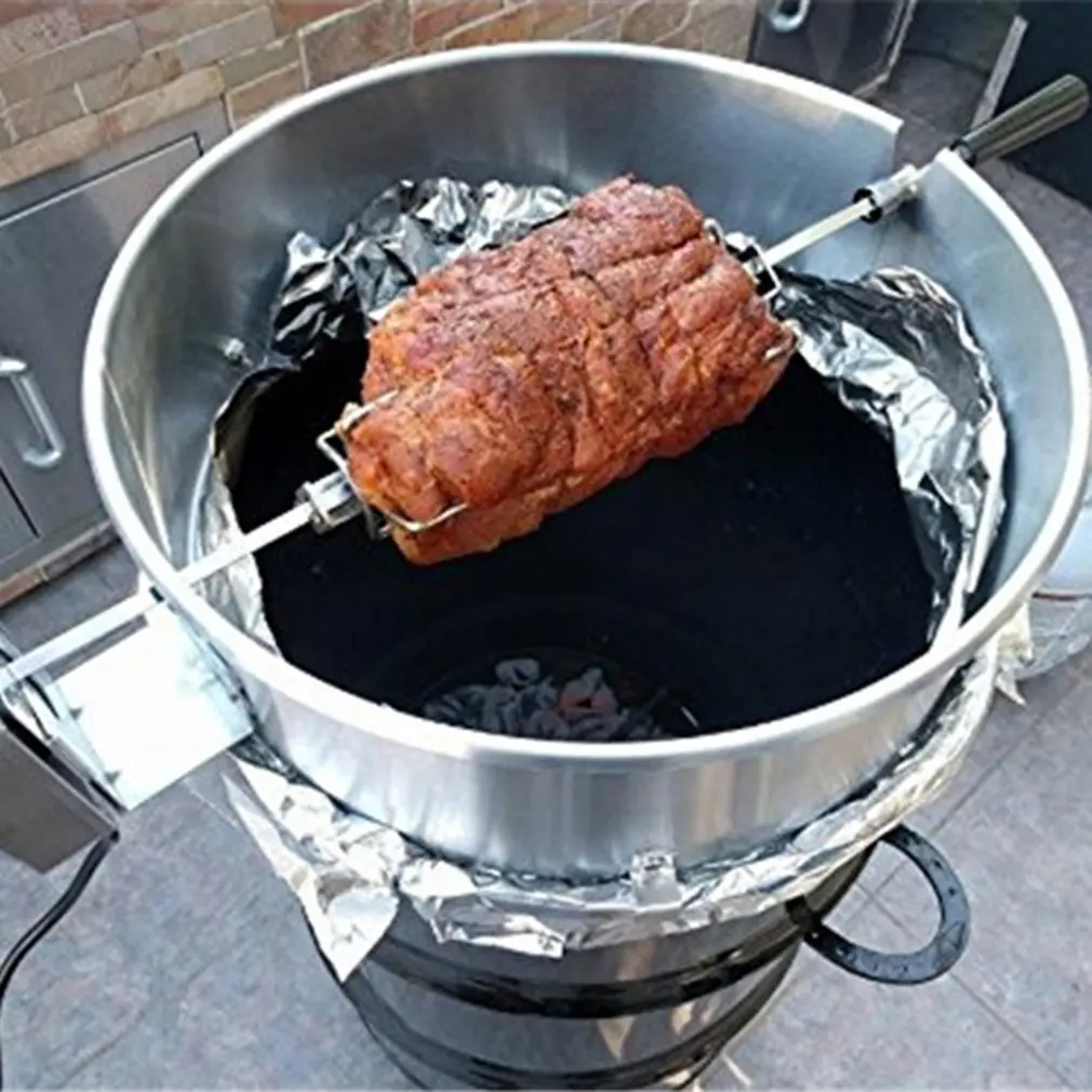 Portable BBQ Rotisserie Forks Stainless Steel Spit BBQ Forks Charcoal Chicken Grill Roast Meat Fork Tool High Quality