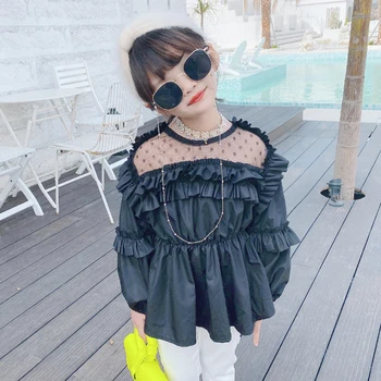 

Girls lace T-shirt spring 2020 new Korean version of foreign style baby thin section shirt shirt children