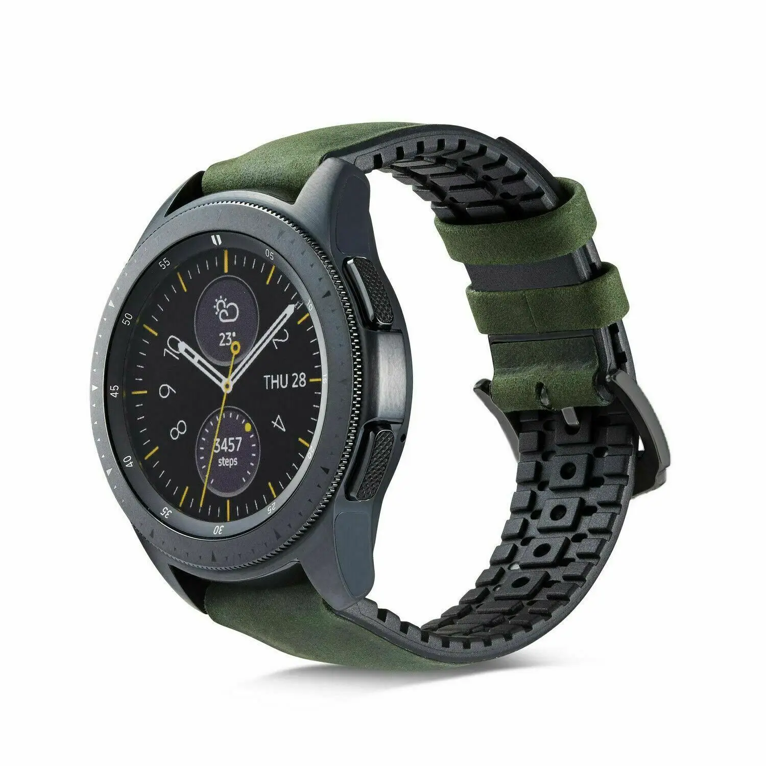 Силиконовый+ кожаный ремешок для samsung Galaxy Watch 42 мм 46 мм Быстрый выпуск 18 мм 20 мм 22 мм ремешок для часов gear S2 S3 ForAmazfit Bip