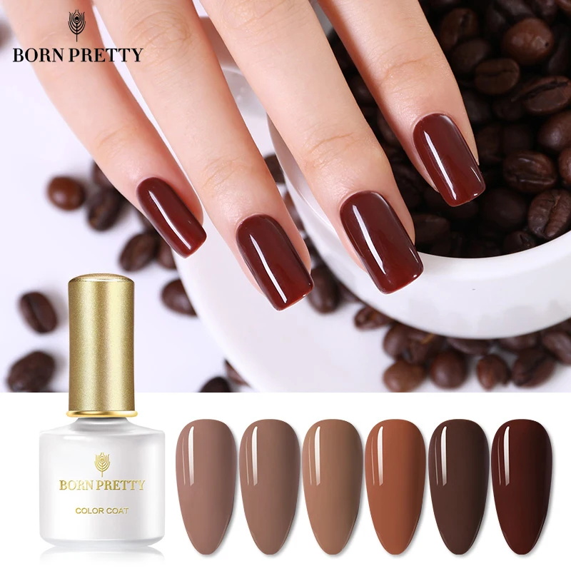 Гель-лак для ногтей BORN PRETTY Cafe 6 мл розовая карамель кофе отмачиваемый УФ-Гель-лак