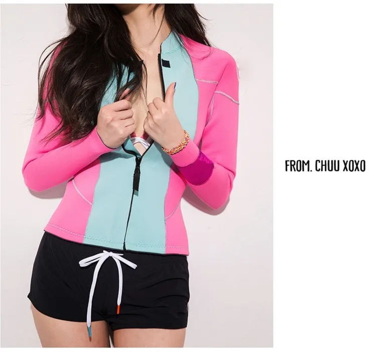 Korean-style Long Sleeve Underwire Push up Three-piece Set Hot Springs Bathing Suit Women's Yoga Diving Suit Outdoor Sports Snor