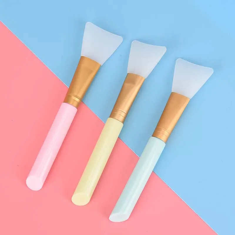 1pc Silicone Face Mask Brush Facial Mask Stirring Brush Makeup Brush Face Care Cosmetic Tools Mud Mixing Tool 3 Colors