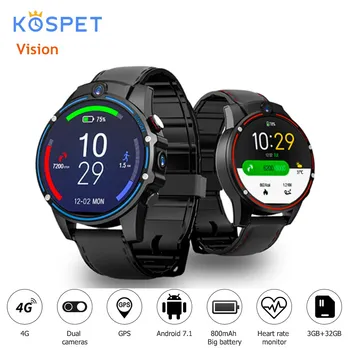 

2019 New KOSPET Vision Smart Watch Phone 1.6'' 4G LET 5.0MP Dual Camera GPS Sport Watch 3GB 32GB Men Smartwatch For Android iOS