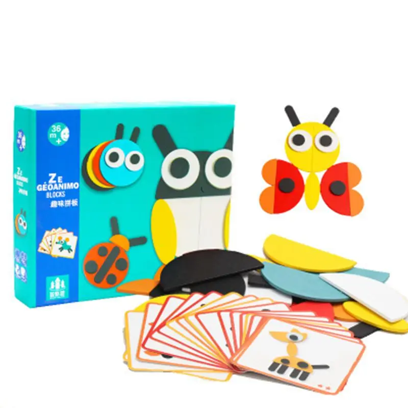 Quebra-cabeça de Madeira Brinquedos para Crianças Quebra-cabeças de Madeira do Bebê Animal Crianças Montessori Educacional Aprendizagem Brinquedo Precoce 3 brinquedos para crianças aprendizagem quebra-cabeças de madeira