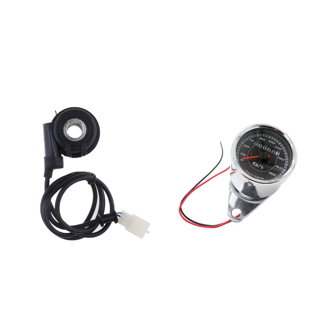 Мотоцикл 12V цифровой светодиодный Подсветка Speedo одометр спидометр км/ч миль в час)+ Сенсор кабель