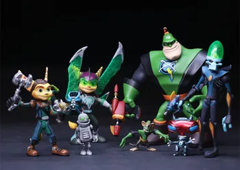 

[Funny] Ratchet And Clank For Box PlayStationCG Anime Action Figures Joints Can Active Future Zoni Captain Qwark Mr.zurkon model