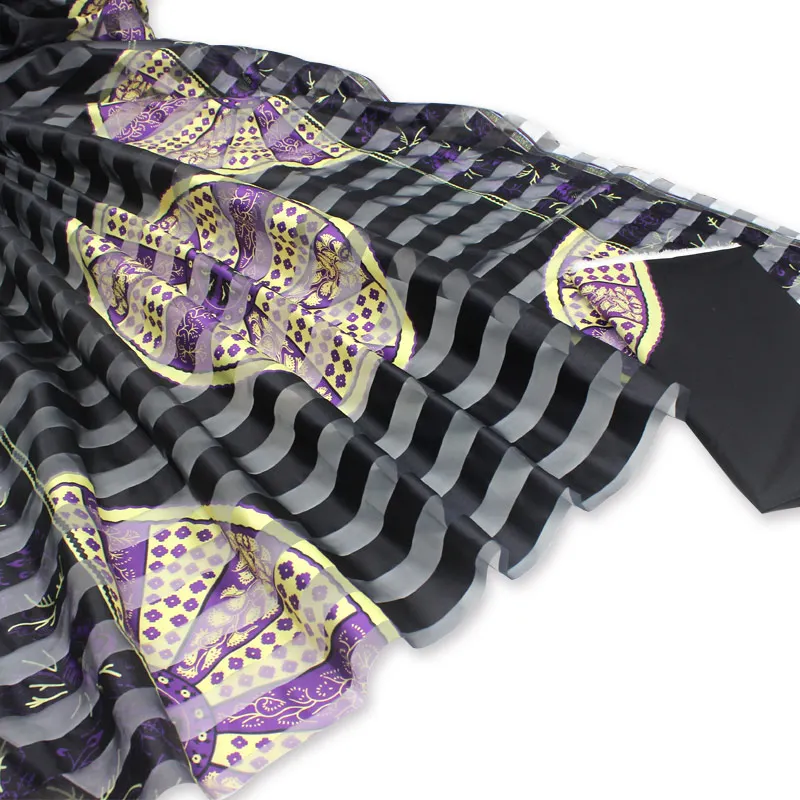 Африканская печатная органза лента ткань Толстая Лента ткань 4 ярдов матч 2 ярдов шелковая ткань для одежды материал - Цвет: AYR-02-1
