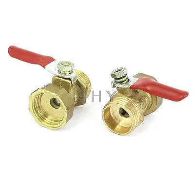 1/2PT резьбовой M/F Красная ручка полный порт рычаг латунный шаровой клапан 3 шт
