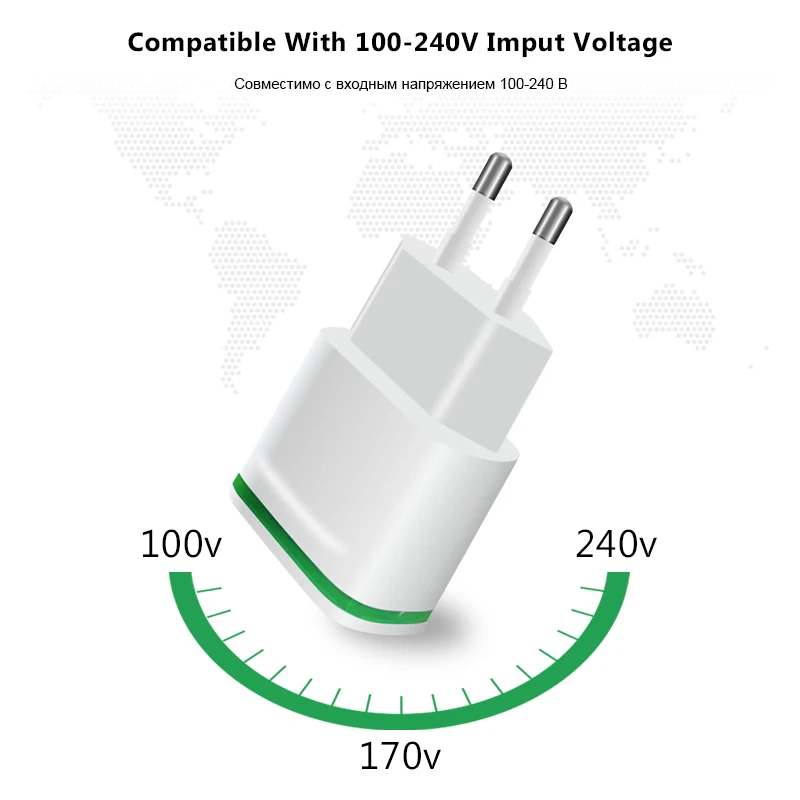 Хорошее ЕС/США штекер 5 В/2.1A настенное зарядное устройство двойной 2 порта USB СВЕТОДИОДНЫЙ светильник адаптер питания для быстрой зарядки Высокое качество телефон USB быстрое зарядное устройство