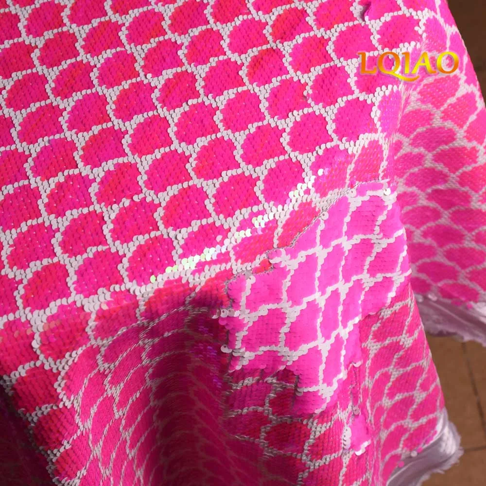 Pink Mermaid Sequin Fabric 009